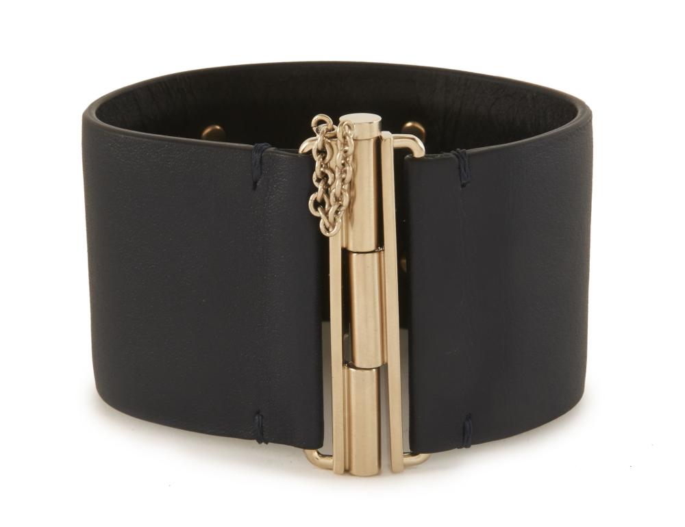 Chanel CC Limited Edition Navy Leather Cuff