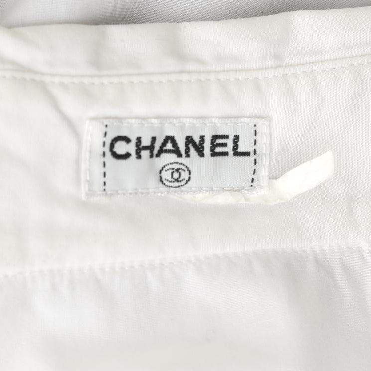 Chanel White Shirt with Gold-tone Buttons - Size: 42 FR / Medium