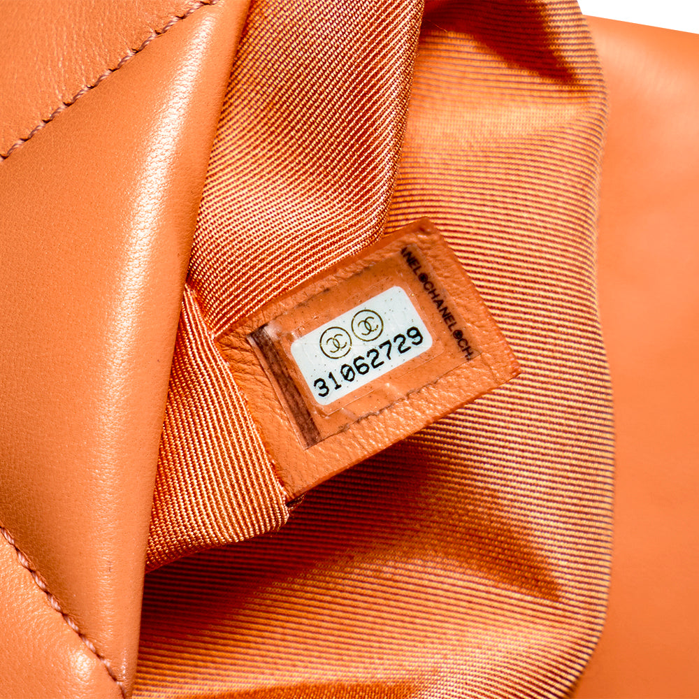 Chanel 19 Orange with Gold Hardware