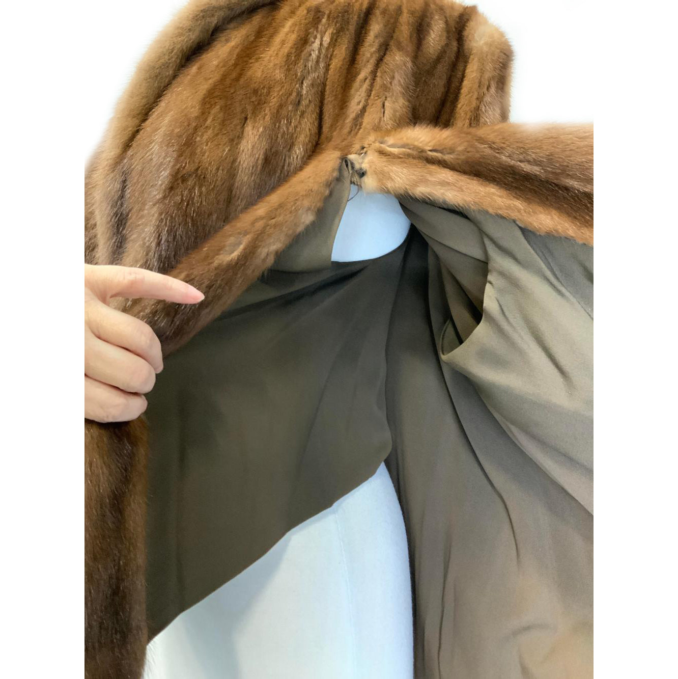 Custom-Made Luxury Brown Fur Jacket and Cape in One - Medium