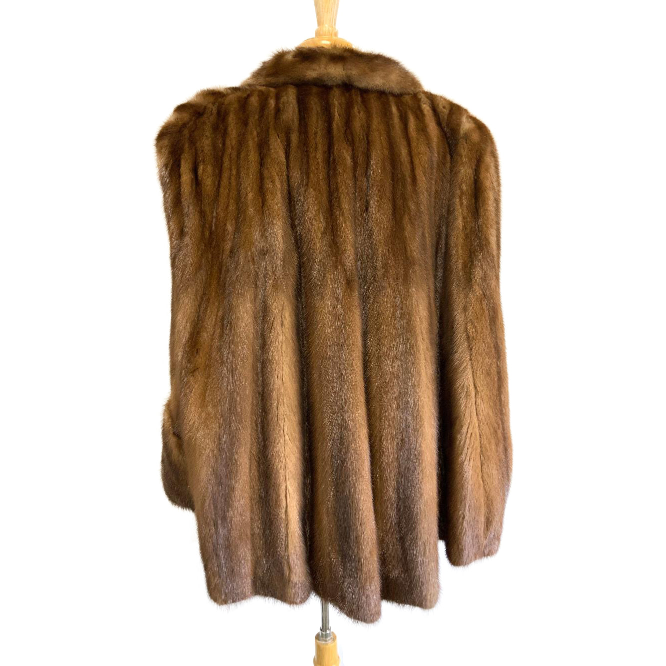 Custom-Made Luxury Brown Fur Jacket and Cape in One - Medium
