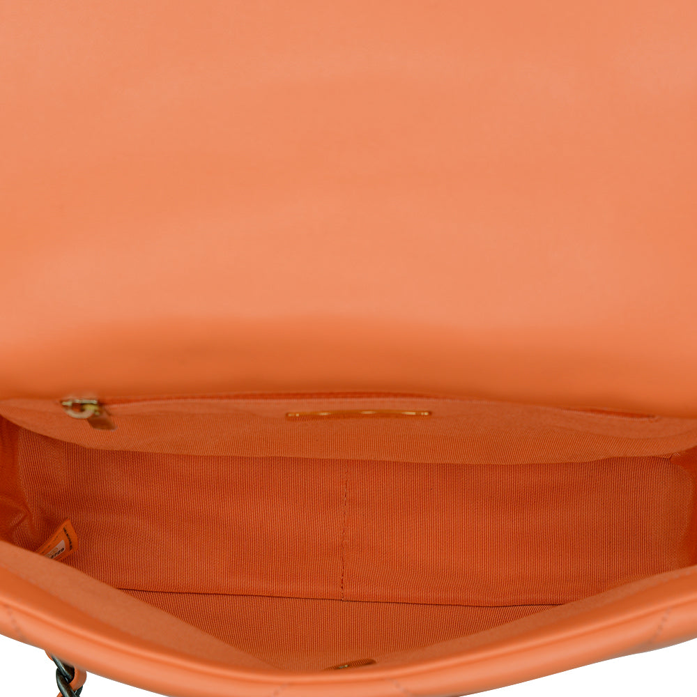 Chanel 19 Orange with Gold Hardware