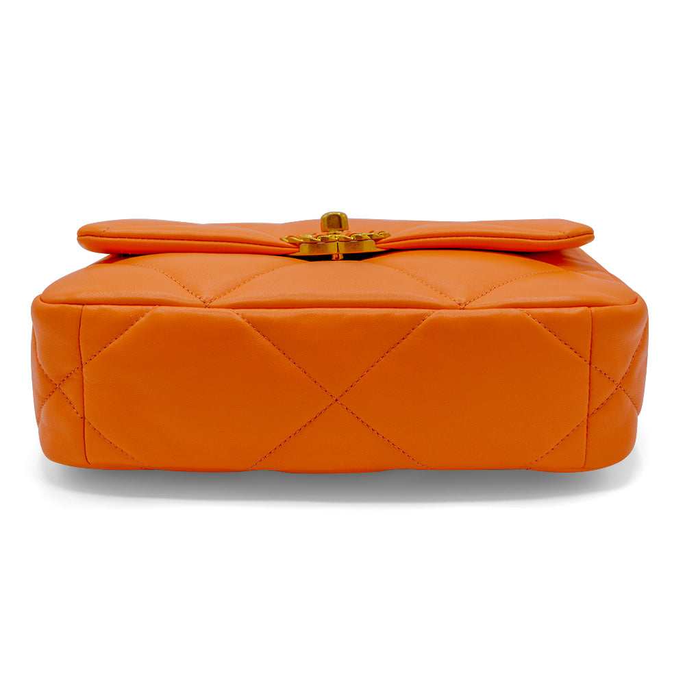 Chanel 19 Orange with Gold Hardware