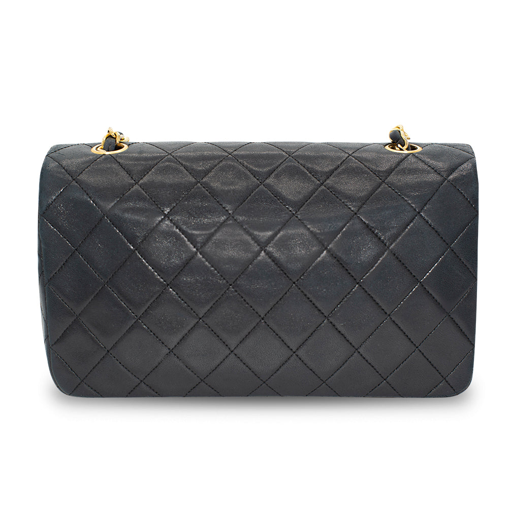 Chanel Lambskin Black with Matelasse Gold Chain