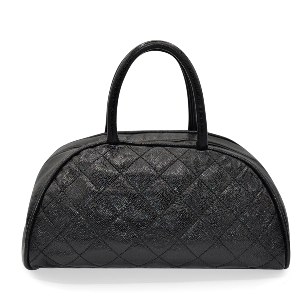Chanel Black CC Quilted Bowler