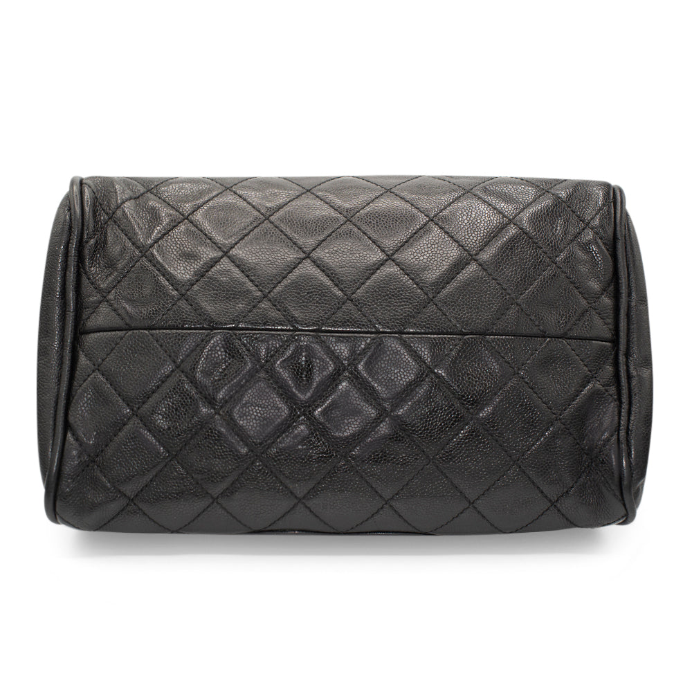 Chanel Black CC Quilted Bowler