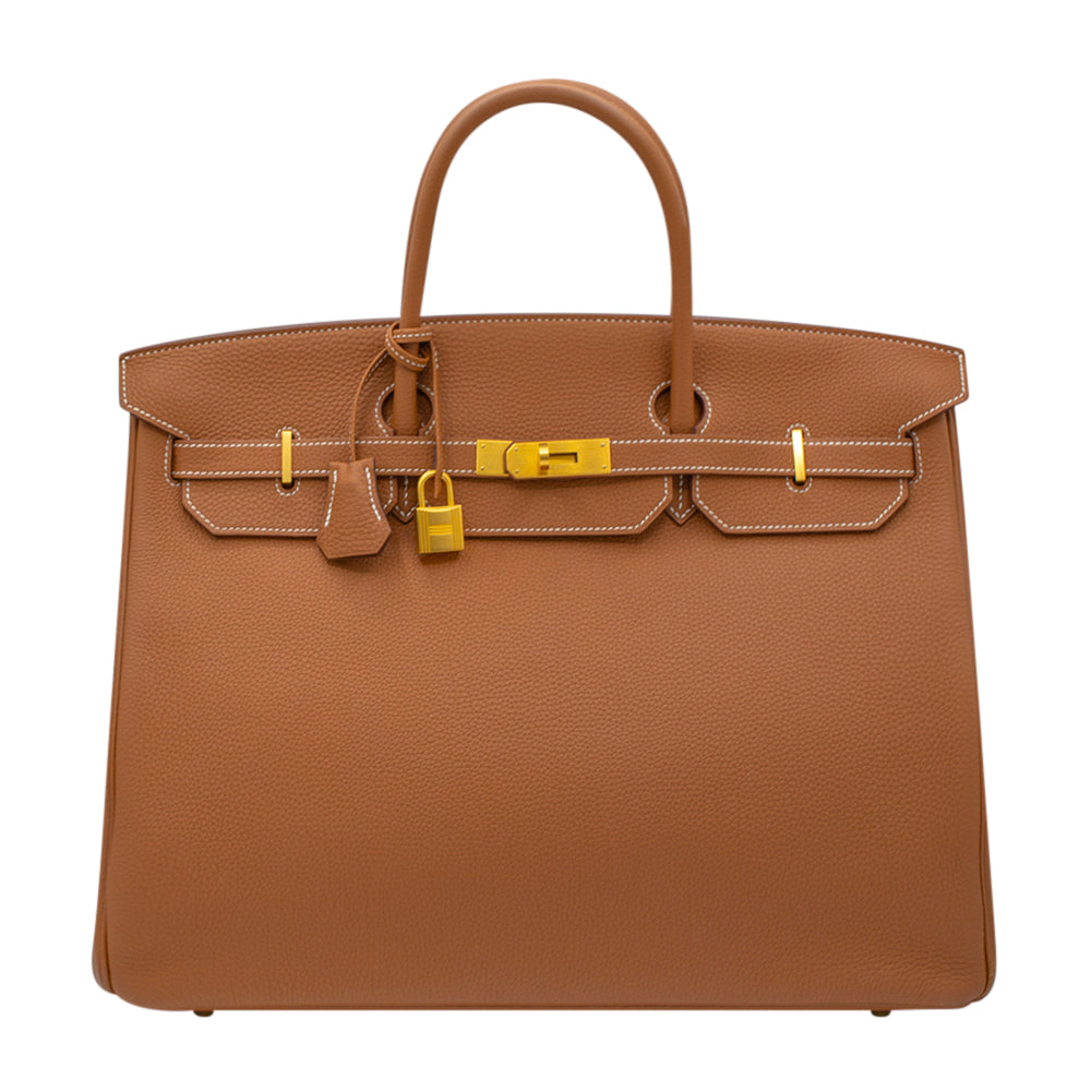 Hermès Horseshoe Gold Clemence Birkin 40 with Brushed Gold Hardware