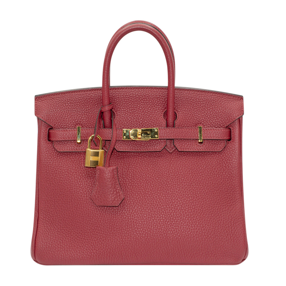 Hermès Rouge Grenat Togo Birkin 25 with Gold Hardware