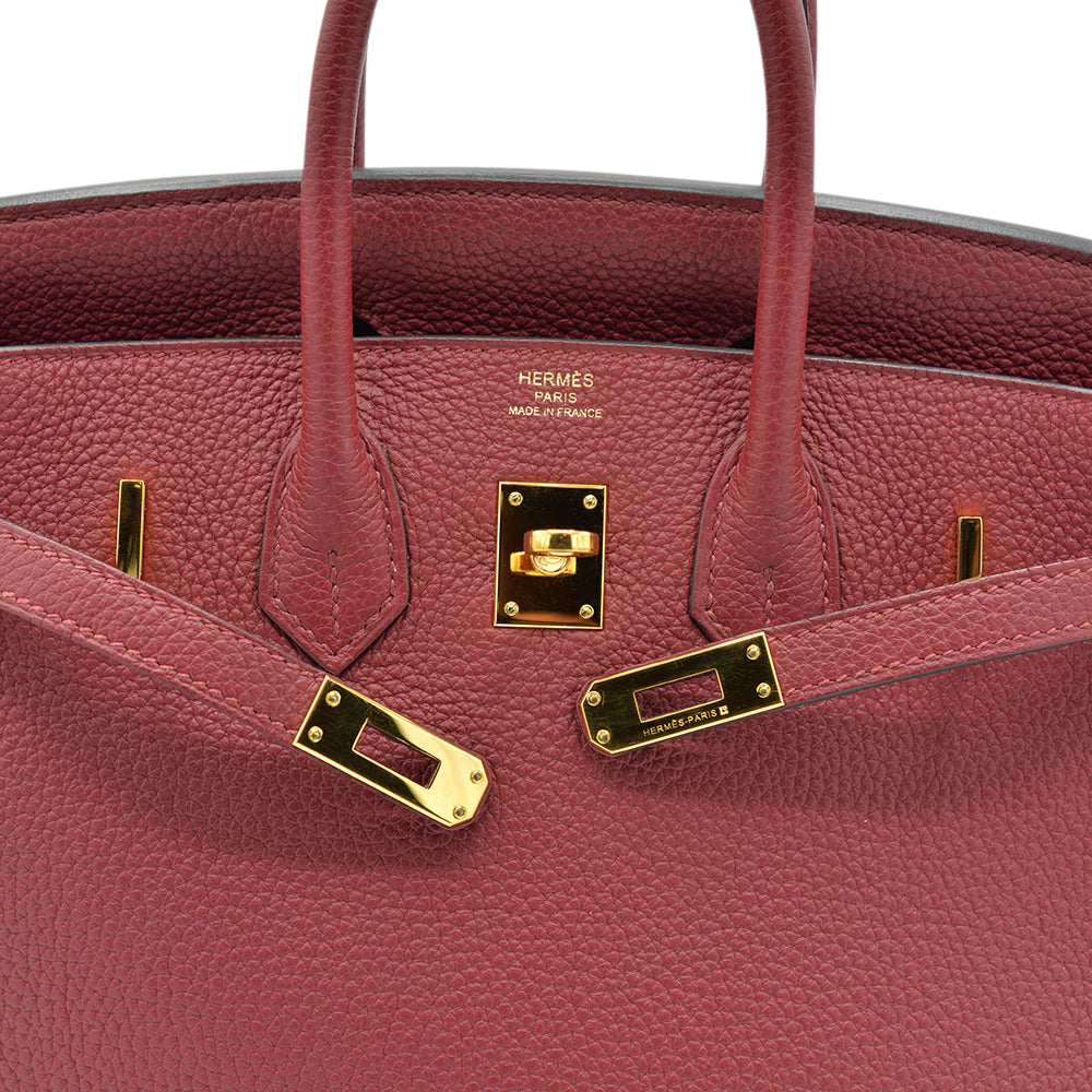 Hermès Rouge Grenat Togo Birkin 25 with Gold Hardware