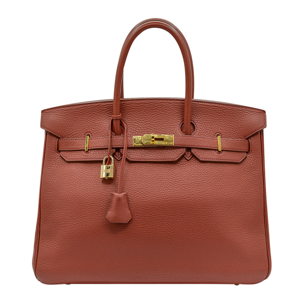 Hermès Red Birkin 35 with Gold Hardware