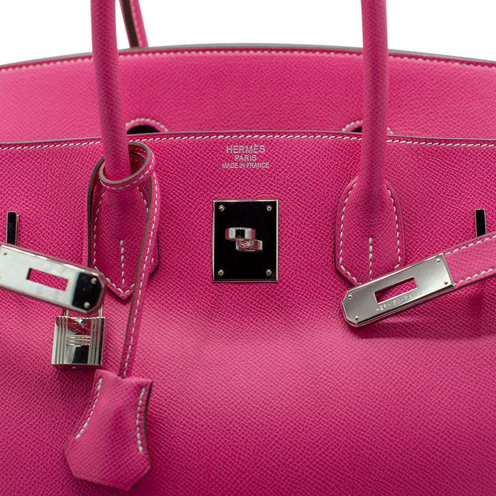 Hermès Rose Tyrien Epsom Candy Collection Birkin 35 with Palladium Hardware