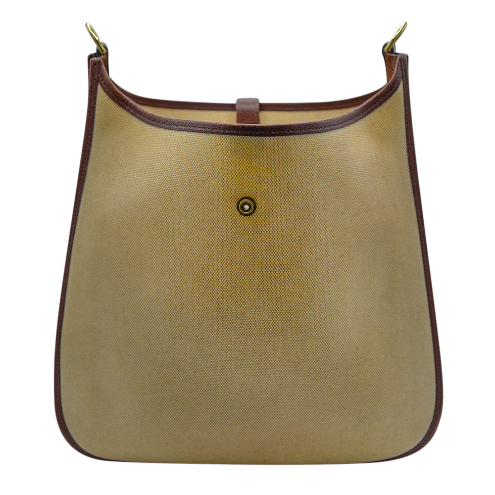 Hermès Evelyne GM Bi-Color Brown Canvas and Leather