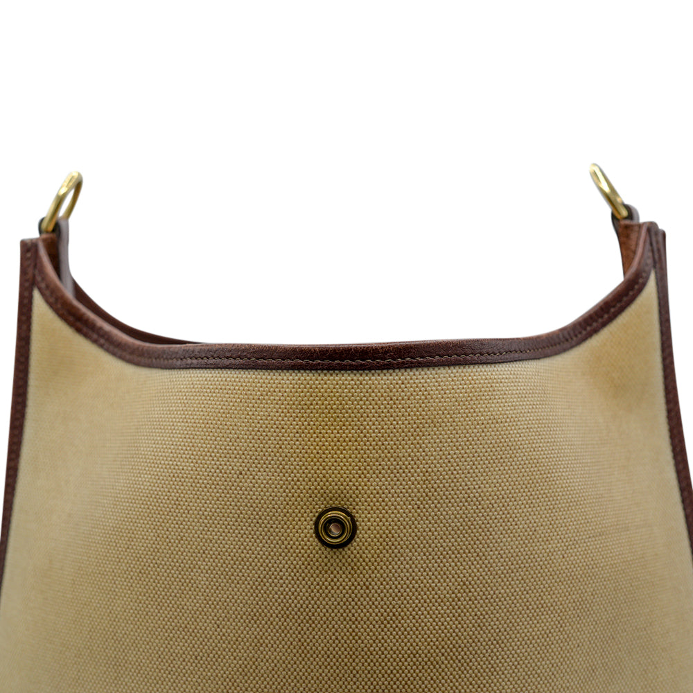 Hermès Evelyne GM Bi-Color Brown Canvas and Leather