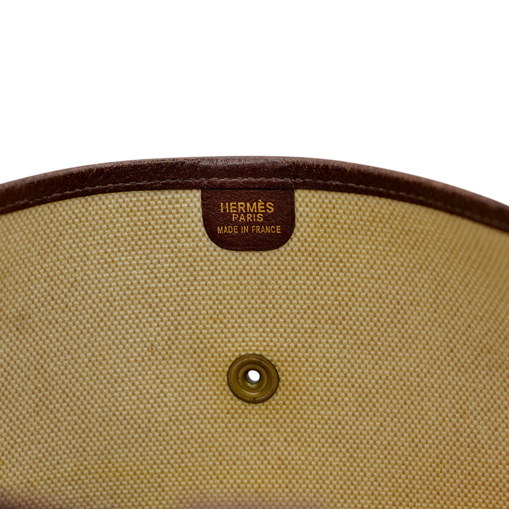 Hermès Evelyne GM Bi-Color Brown Canvas and Leather