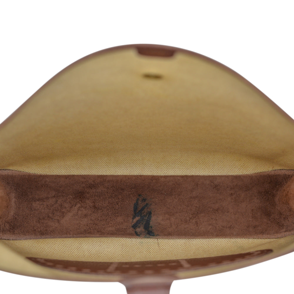 Hermès Evelyne GM Bi-Color Brown Canvas and Leather