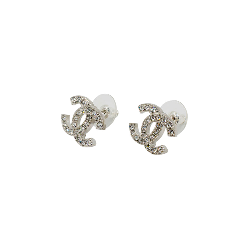 Chanel Strass CC Stud Earrings