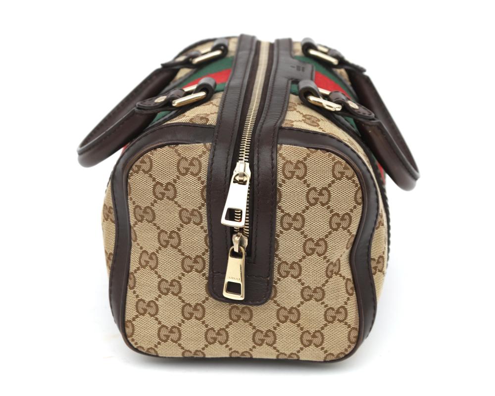 Gucci GG Canvas Small Web Boston Bag
