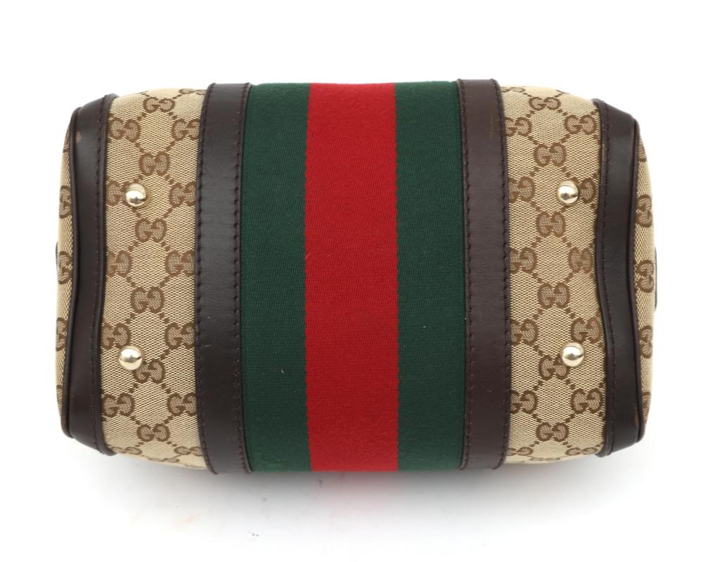 Gucci GG Canvas Small Web Boston Bag