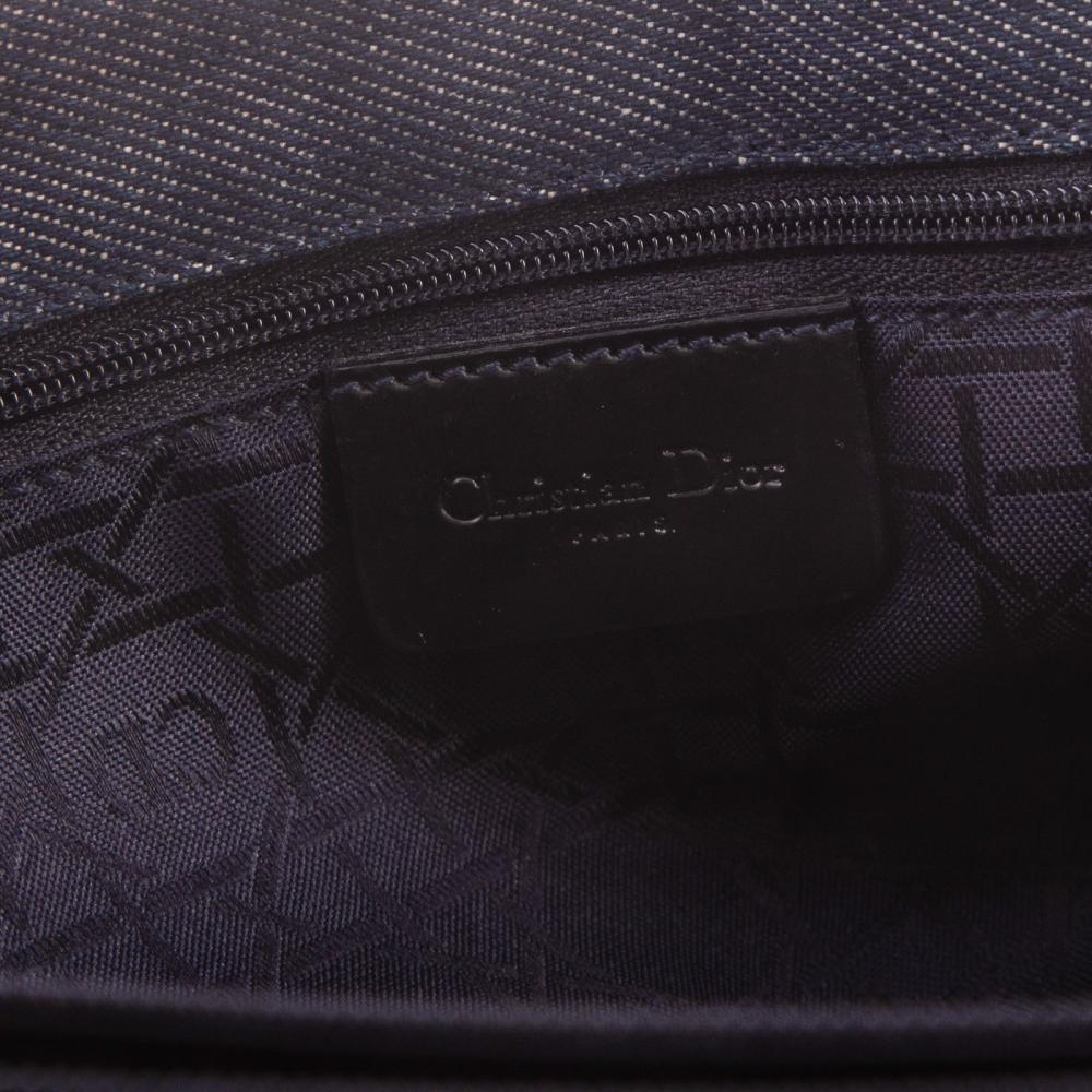 Christian Dior Denim Cannage Large Shopping Tote Black