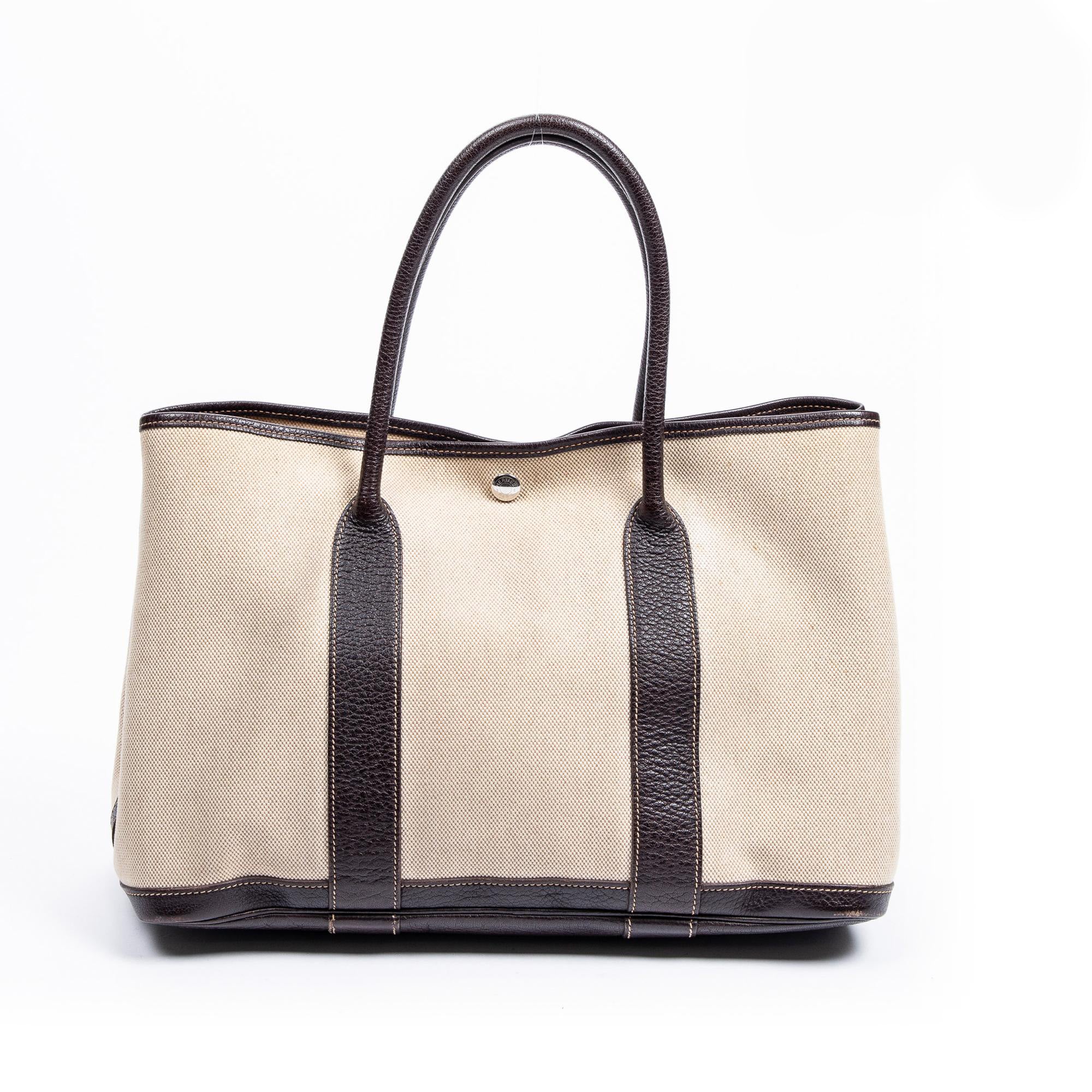 Hermès Garden Party Brown and Beige with Togo Leather