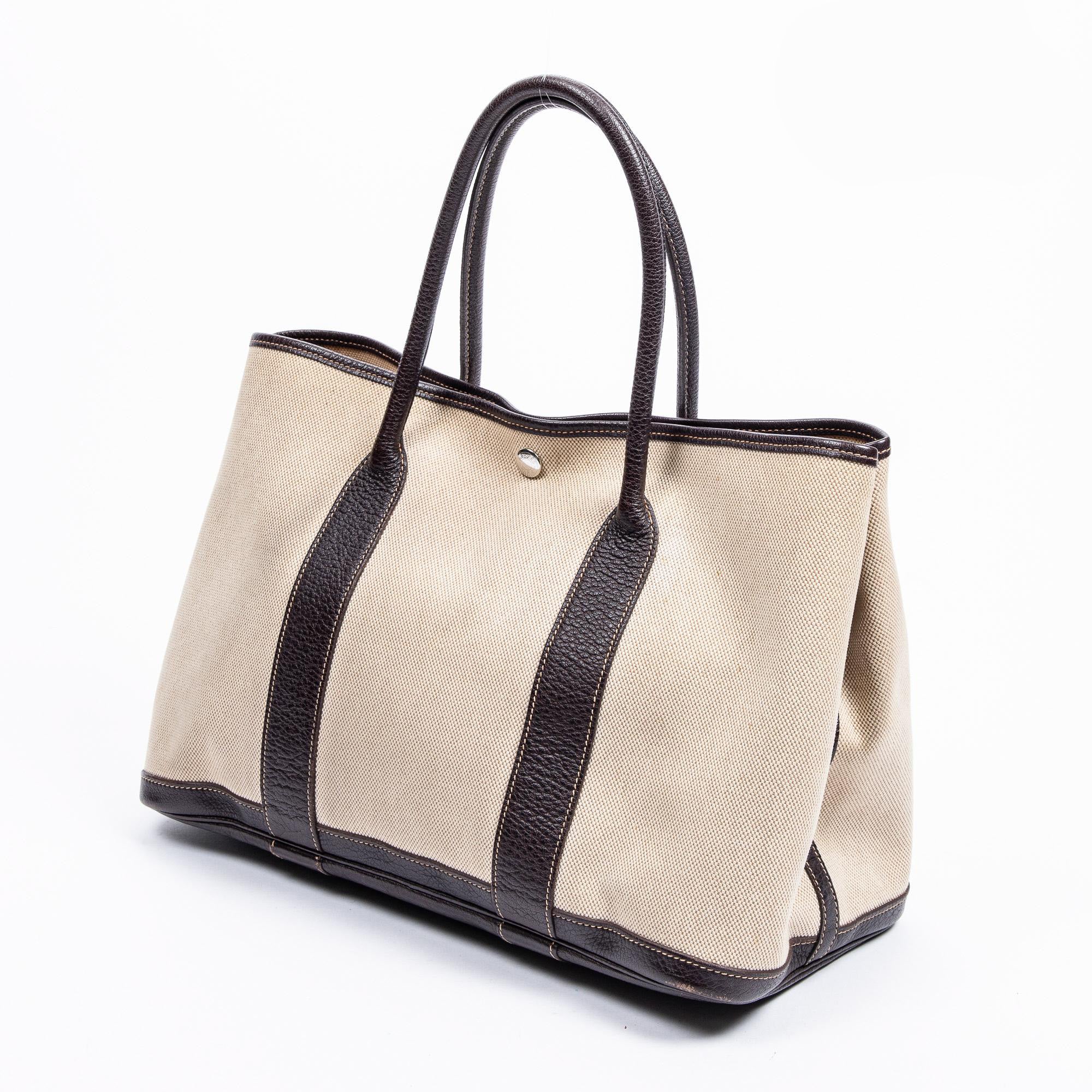 Hermès Garden Party Brown and Beige with Togo Leather