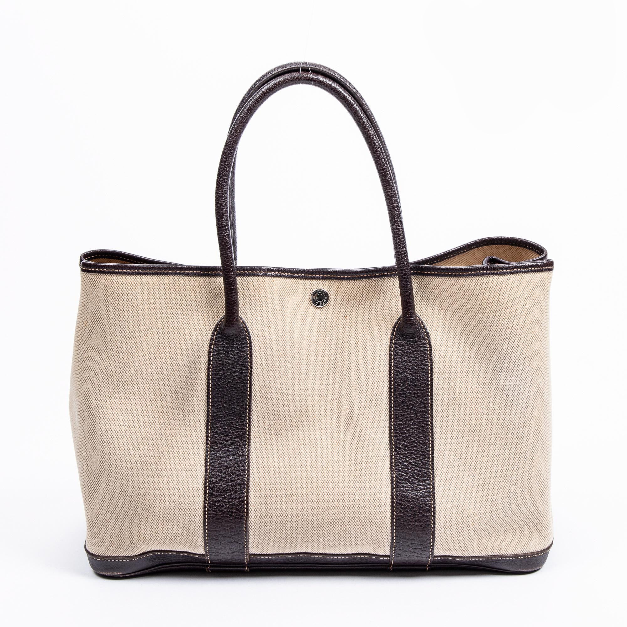 Hermès Garden Party Brown and Beige with Togo Leather