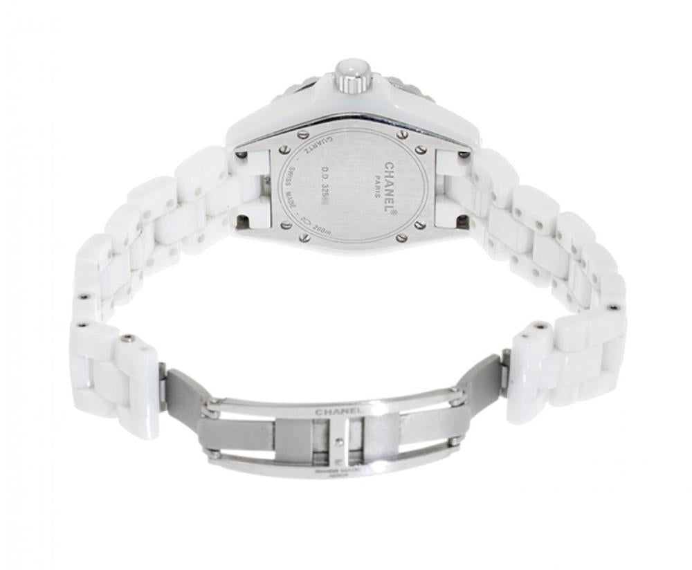 Chanel J12 Diamond White Automatic Watch Unisex Steel and Ceramic