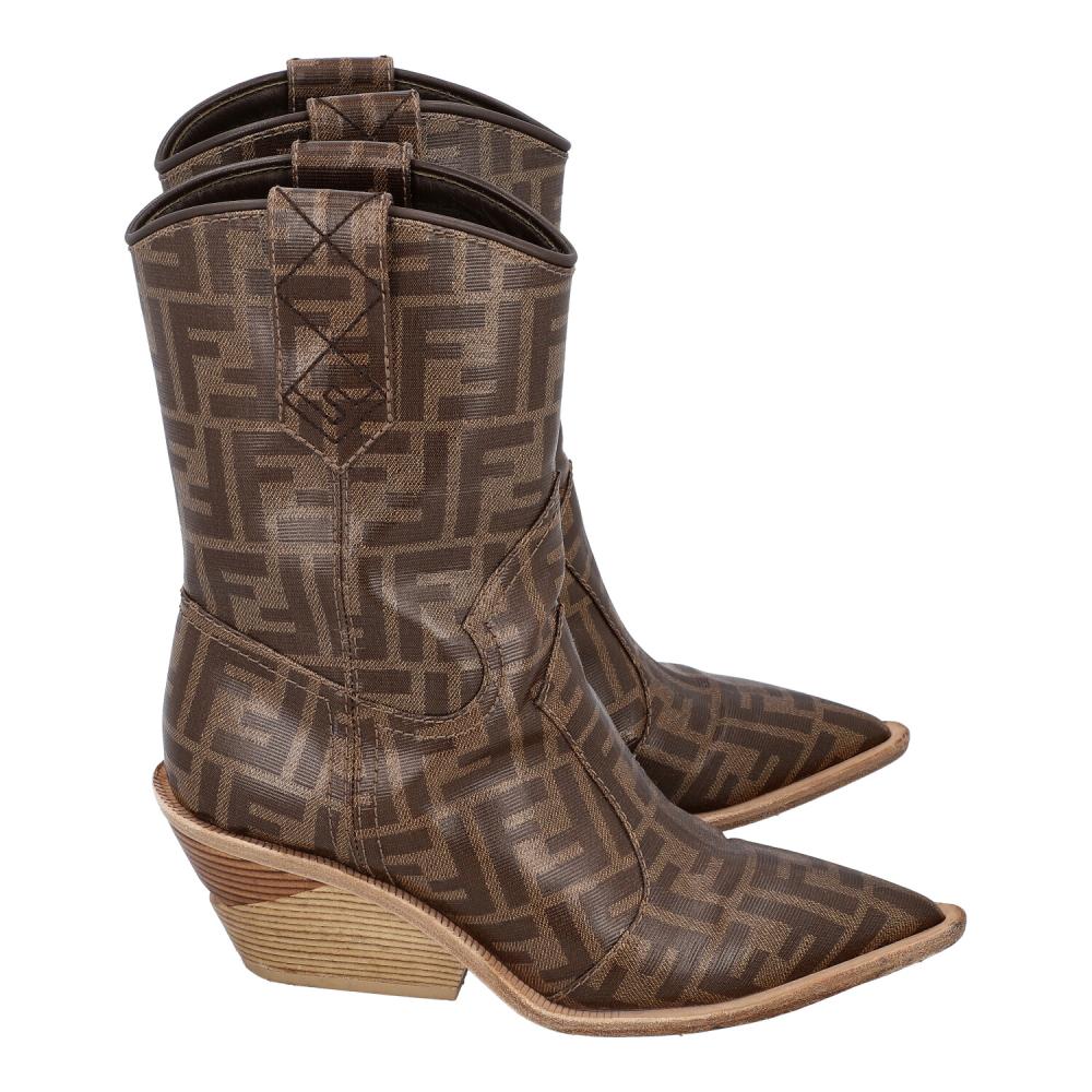Fendi Zucca Monogram Cowboy Boots - Size 6