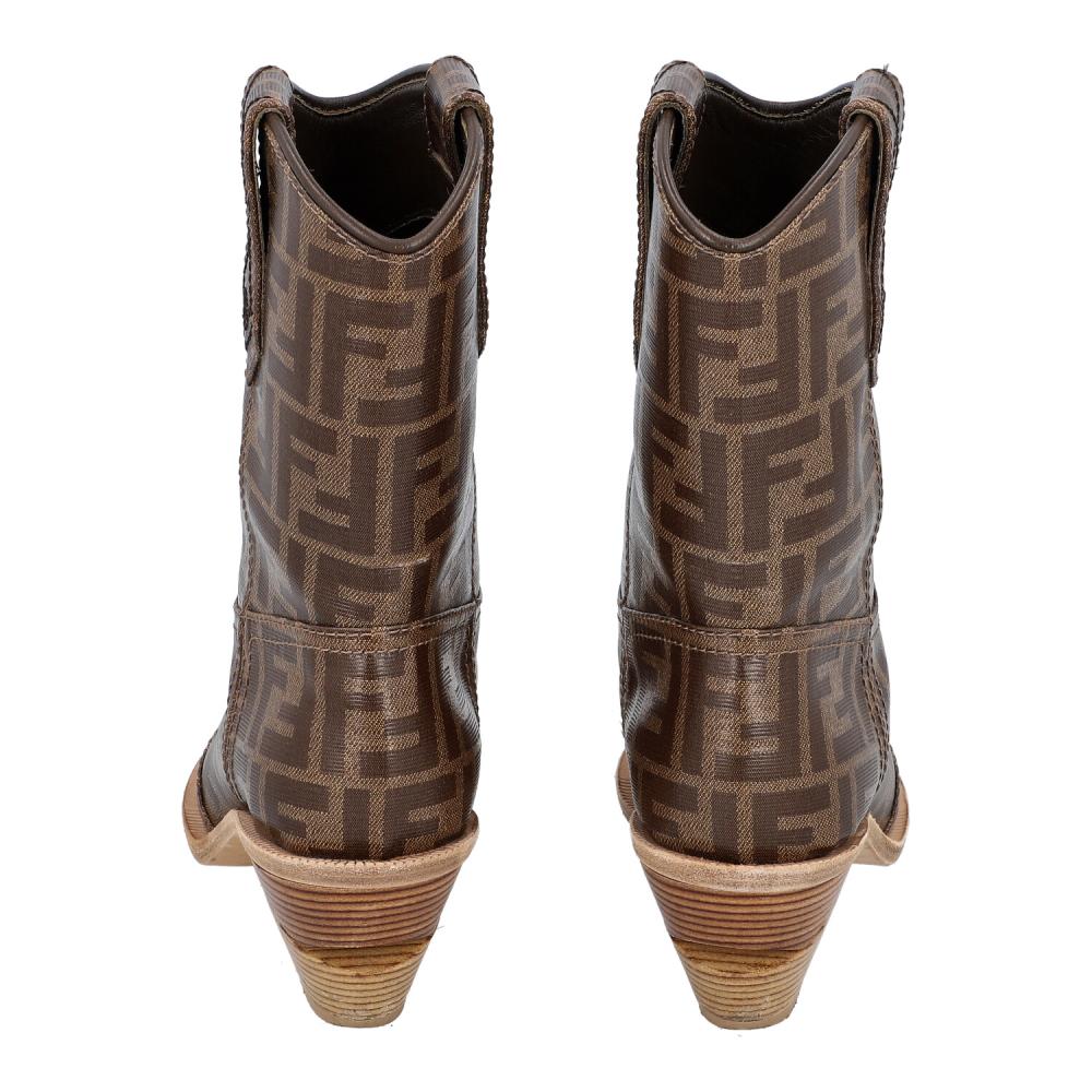 Fendi Zucca Monogram Cowboy Boots - Size 6