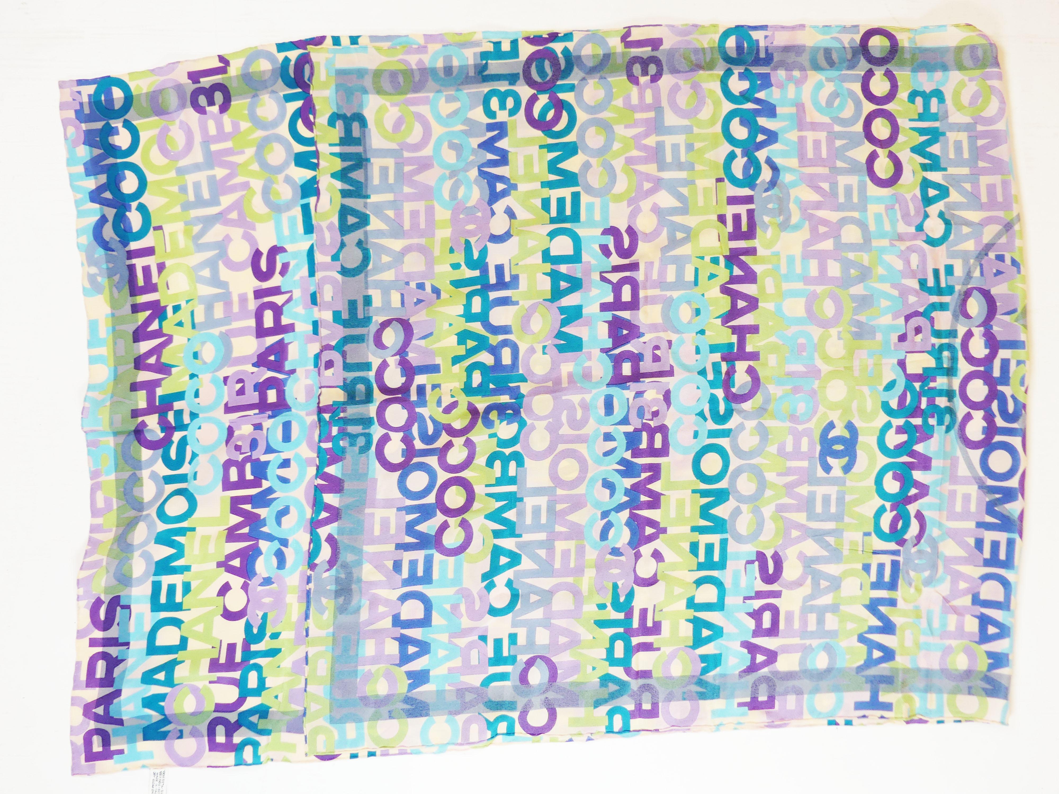 Chanel Silk Logo Scarf