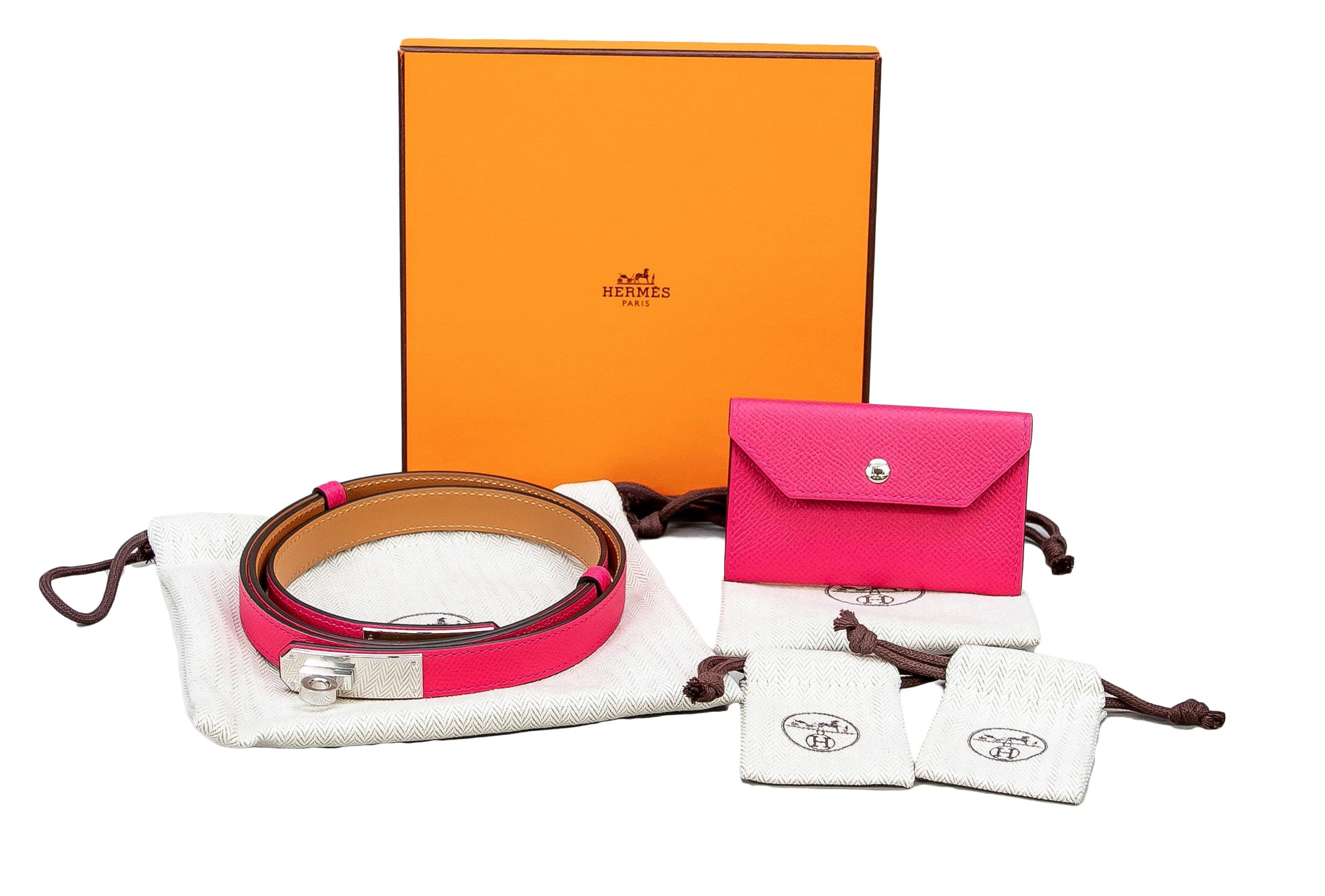 Hermès Rose Mexico Epsom Kelly Pocket Belt