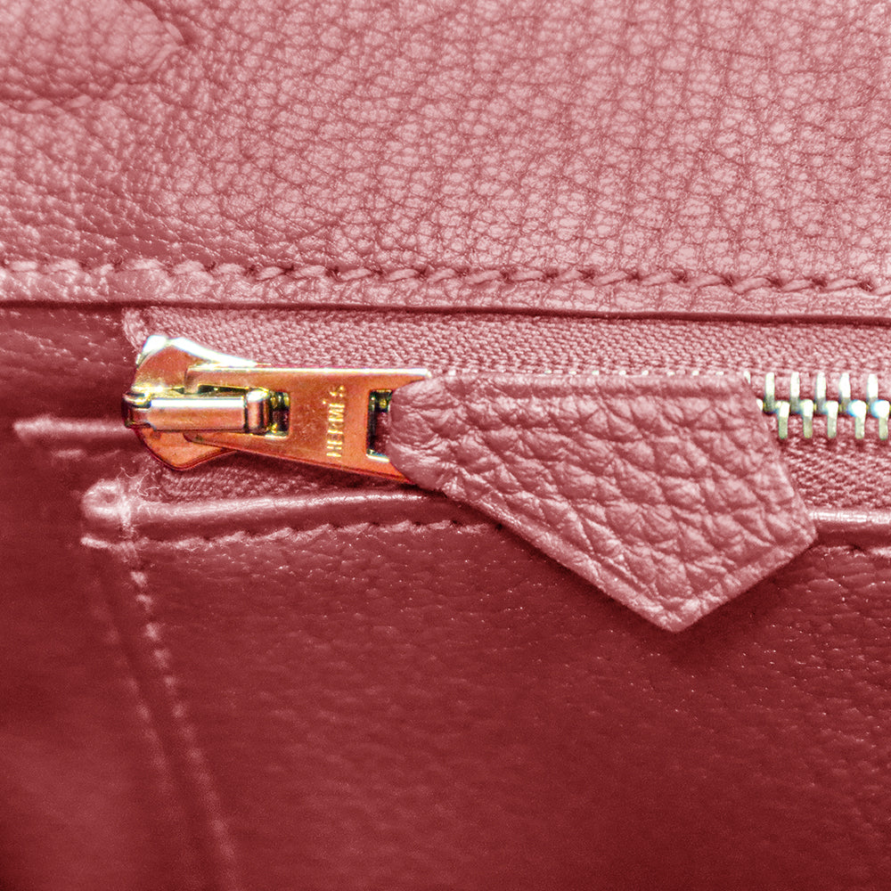 Hermès Rouge Grenat Togo Birkin 25 with Gold Hardware