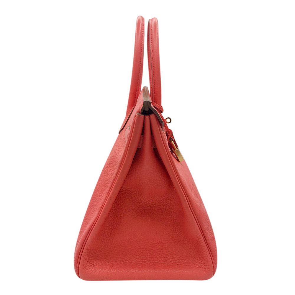 Hermès Rose Jaipur Clemence Birkin 35 with Gold Hardware