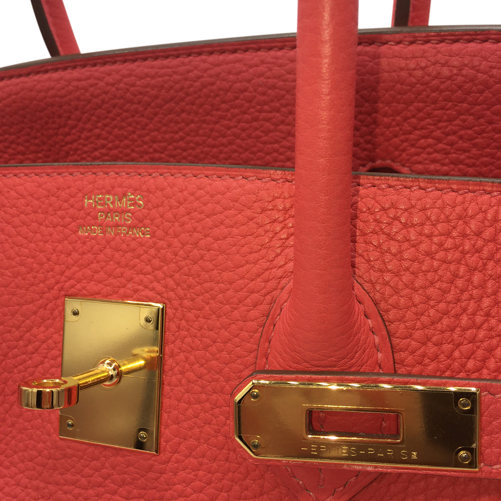 Hermès Rose Jaipur Clemence Birkin 35 with Gold Hardware