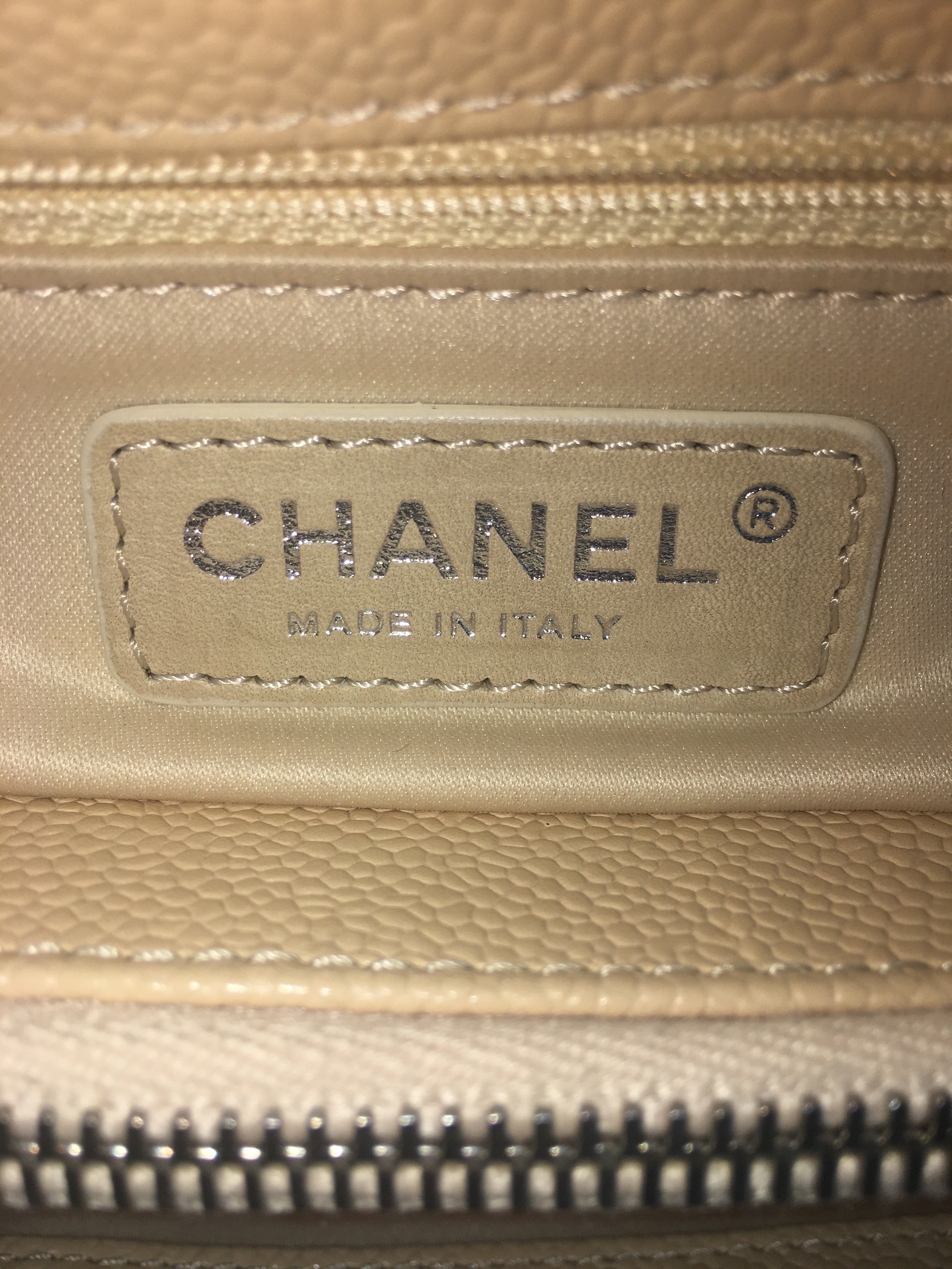 Chanel Shopping Tote Beige Caviar Leather