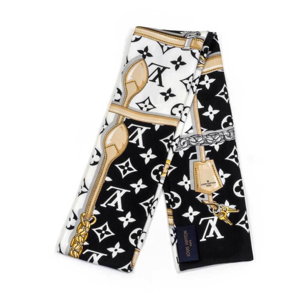 Louis Vuitton Black and White Silk Bandeau