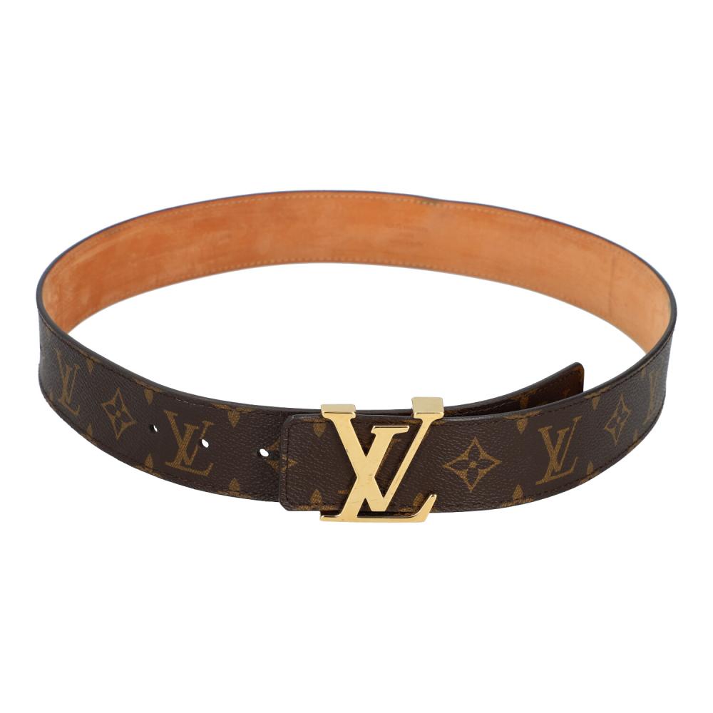 Louis Vuitton Monogram Monogram Eclipse LV Initials Leather Belt - Size 34