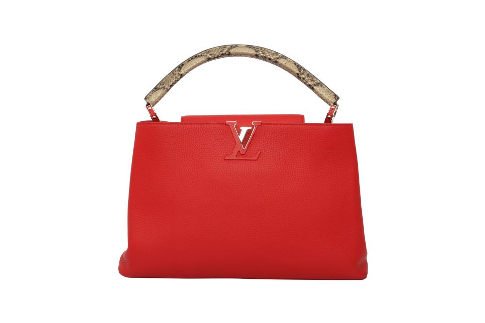 Louis Vuitton Red Python Capucines MM