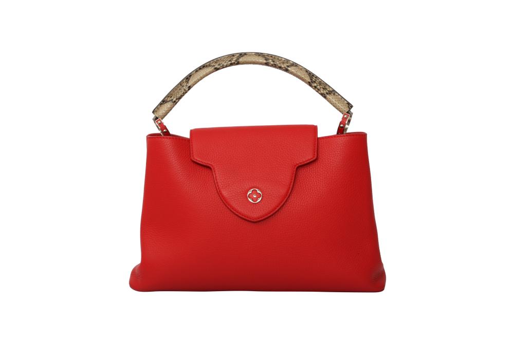 Louis Vuitton Red Python Capucines MM