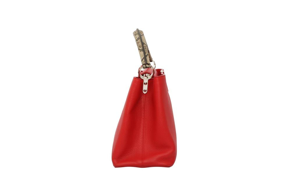 Louis Vuitton Red Python Capucines MM