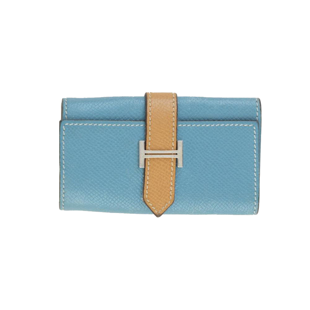 Hermès Bearn Key Ring Blue Jean Two-Toned Leather