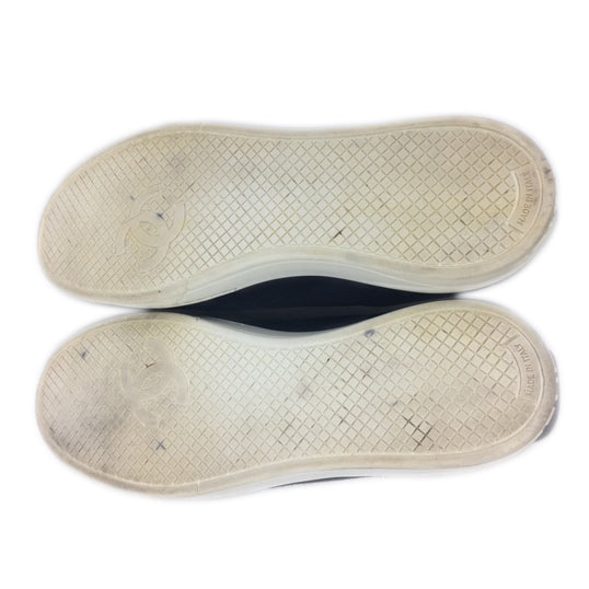 Chanel Blue Suede Womens CC Sneakers Size 38
