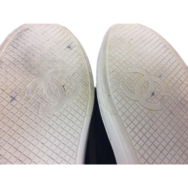 Chanel Blue Suede Womens CC Sneakers Size 38