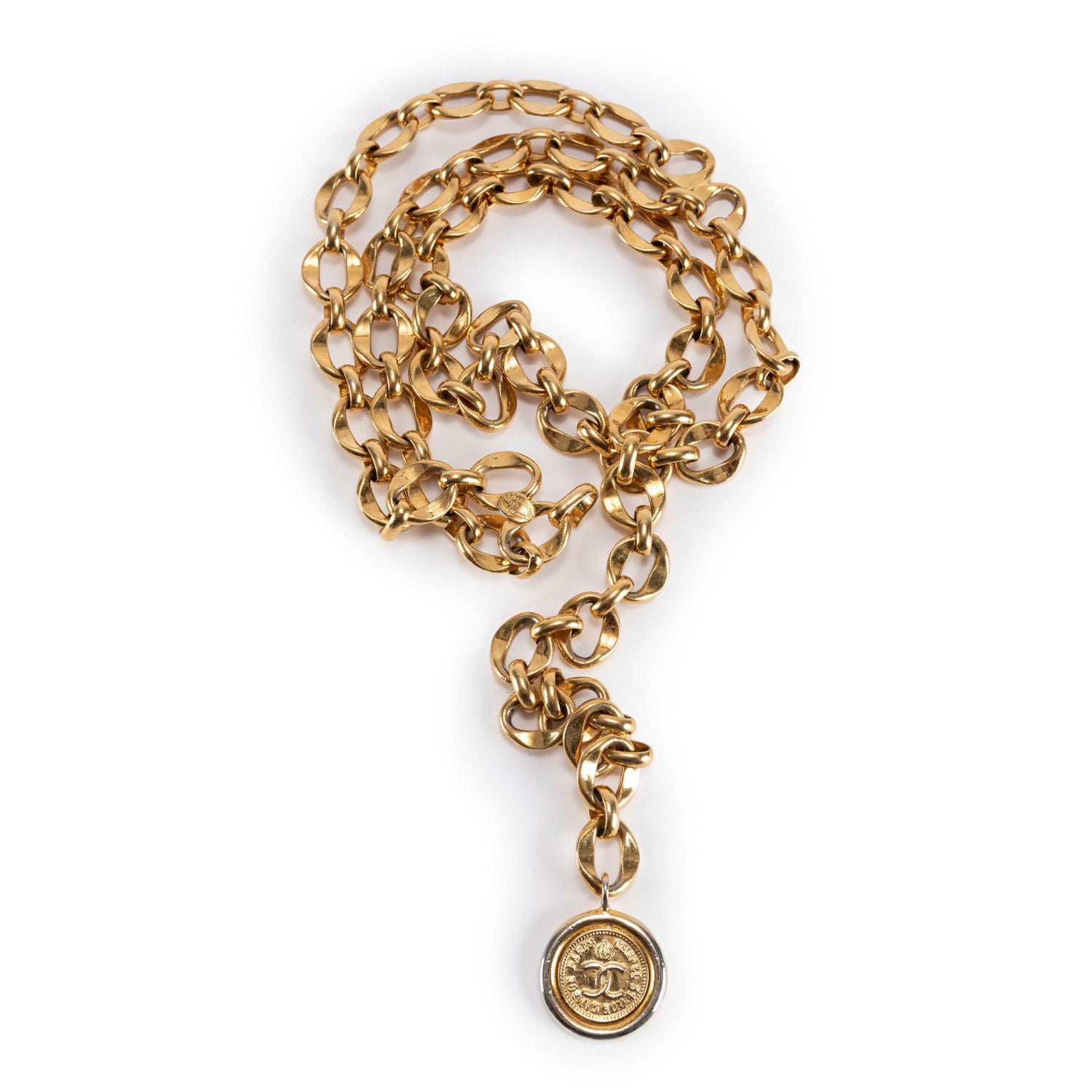 Chanel Gold Chain Belt with Coin Drop