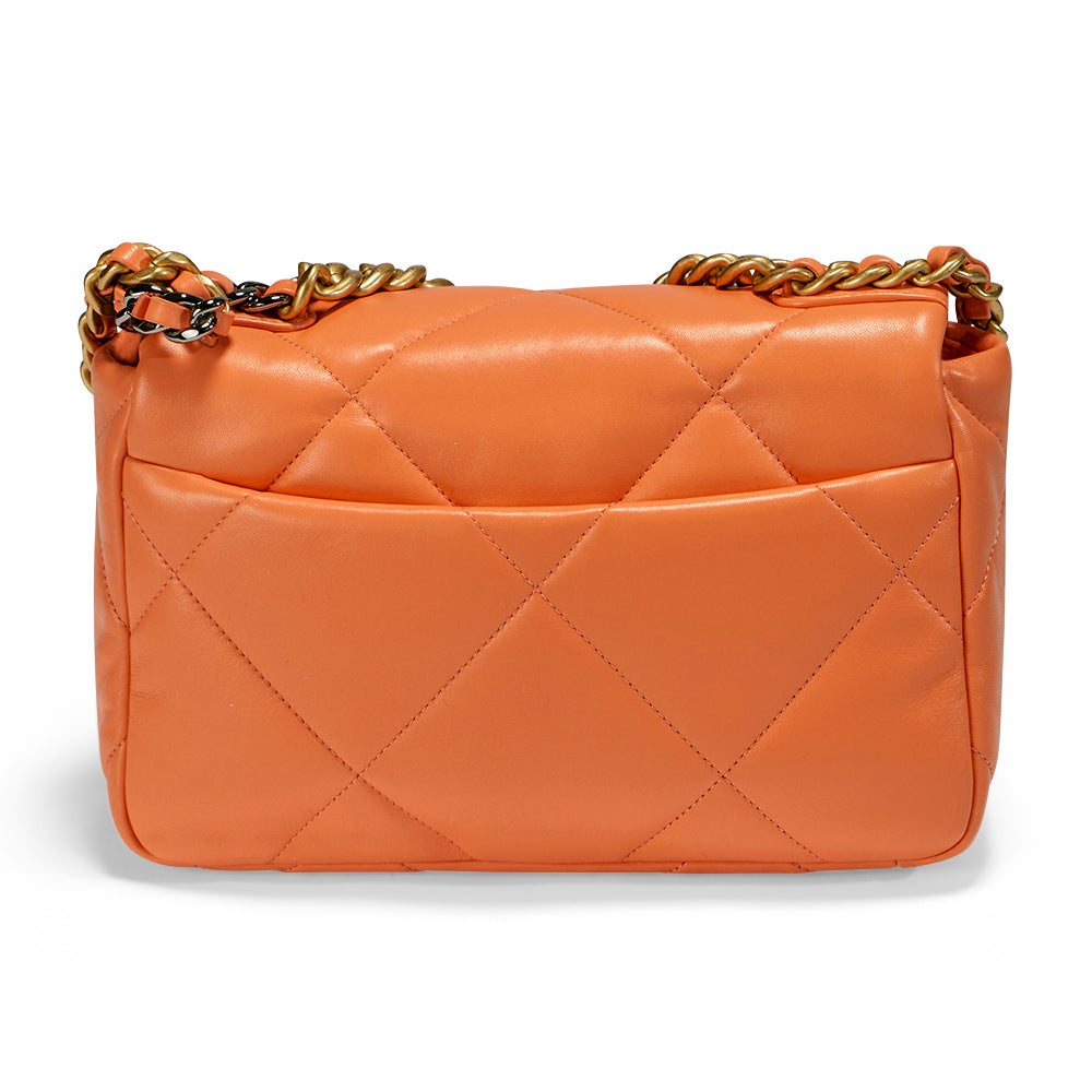 Chanel 19 Orange with Gold Hardware