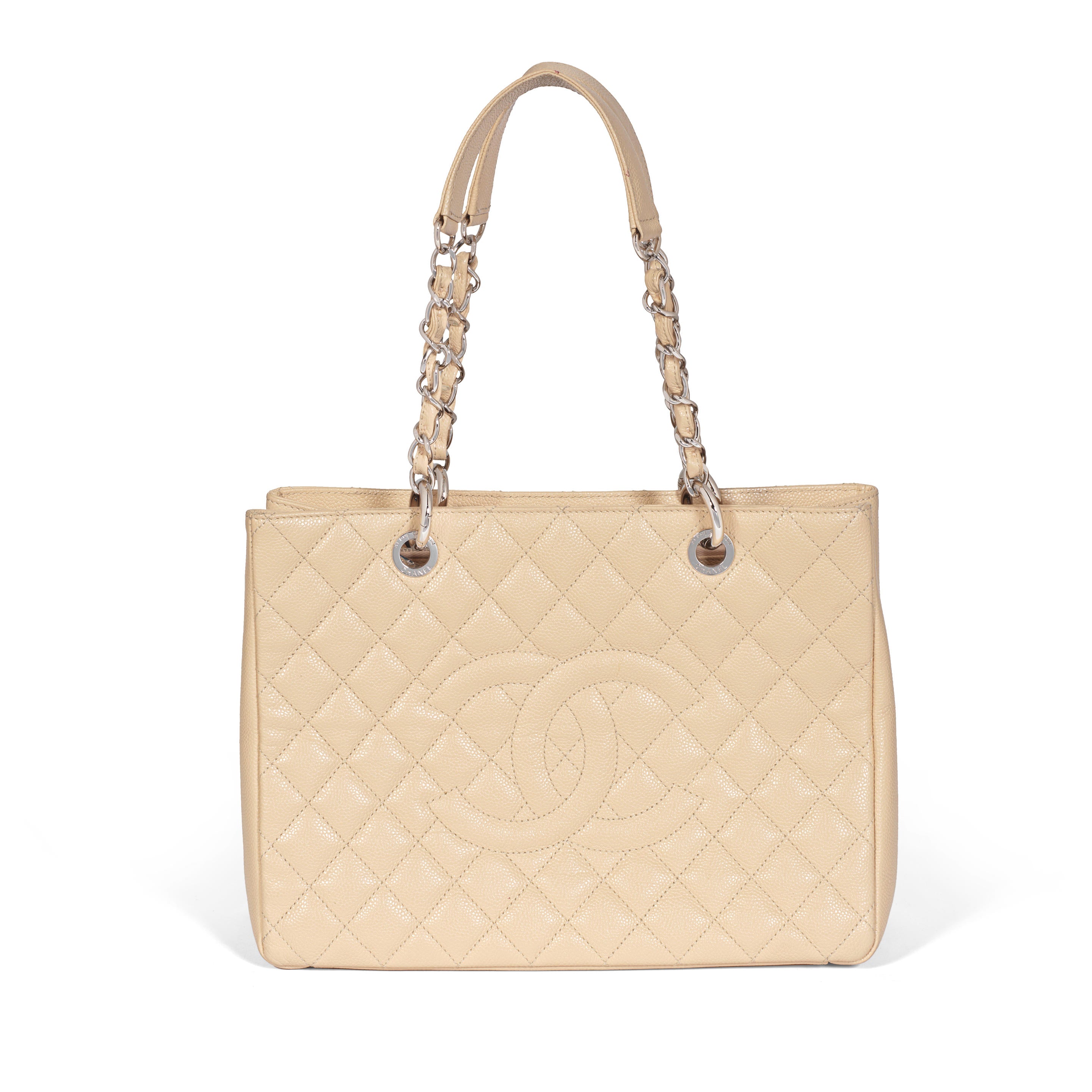 Chanel Shopping Tote Beige Caviar Leather