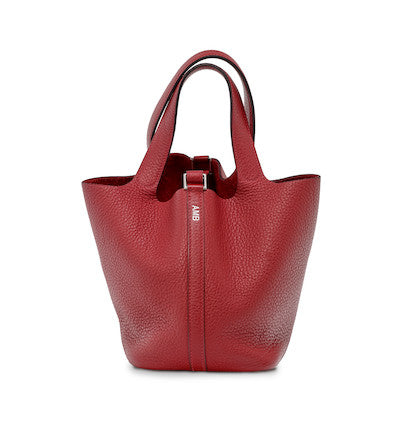 Hermès Red Taurillion Clemence Picotin 22