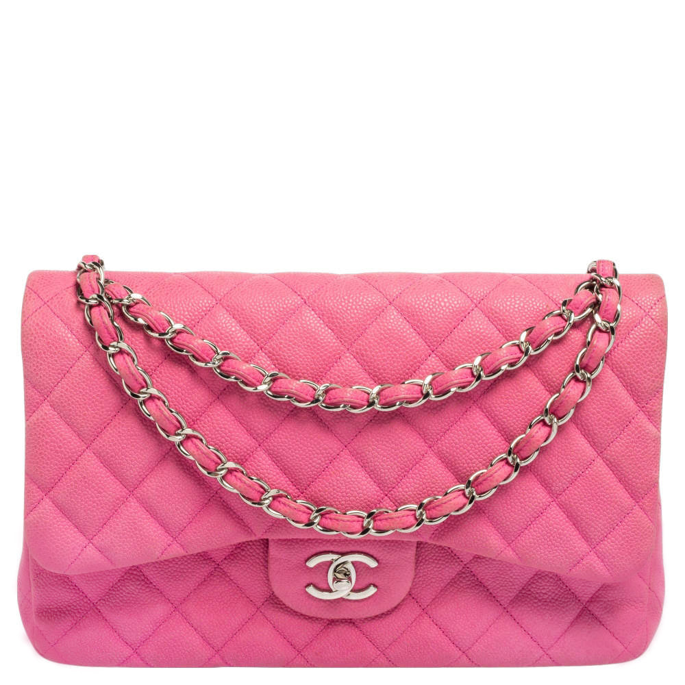 Chanel Caviar Quilted Jumbo Classic Pink Double Flap