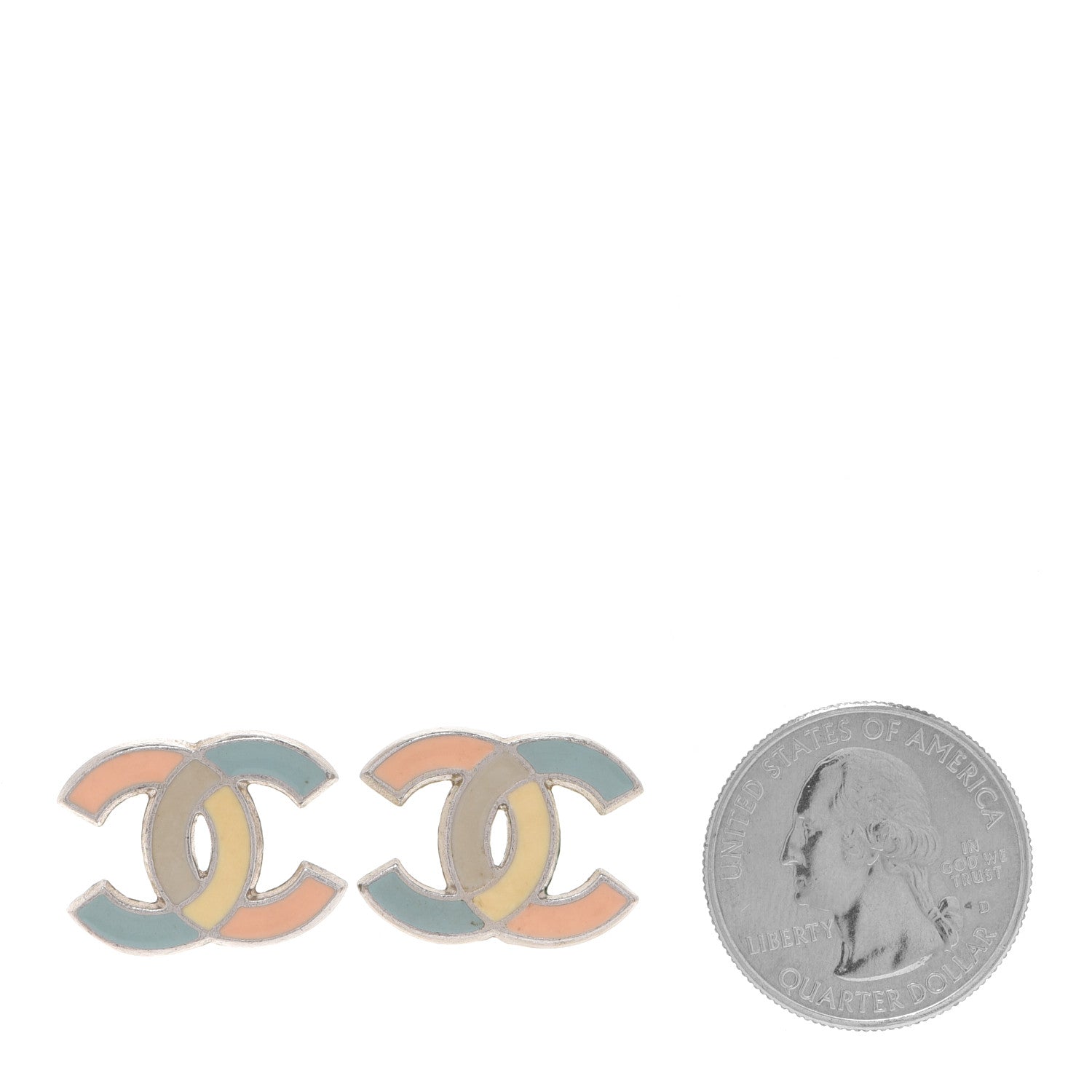 Chanel Enamel CC Earrings Multicolor