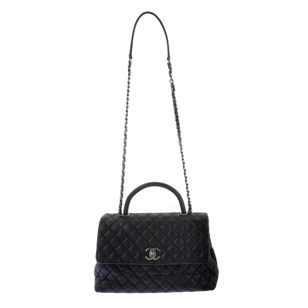 Chanel Coco Quilted Caviar Trendy CC Top Handle Medium